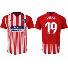 2018-19 Atletico Madrid 19 LUCAS Home Thailand Soccer Jersey
