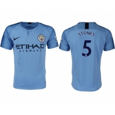 2018-19 Manchester City 5 STONES Home Thailand Soccer Jersey