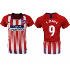 2018-19 Atletico Madrid 9 F. TORRES Home Women Soccer Jersey