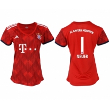 2018-19 Bayern Munich 1 NEUER Home Women Soccer Jersey