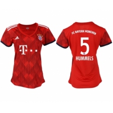 2018-19 Bayern Munich 5 HUMMELS Home Women Soccer Jersey