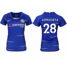 2018-19 Chelsea 28 AZPILICUETA Home Women Soccer Jersey