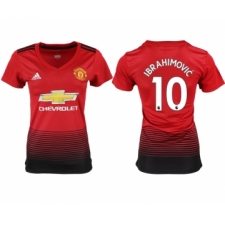 2018-19 Manchester United 10 IBRAHIMOVIC Home Women Soccer Jersey