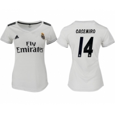 2018-19 Real Madrid 14 CASEMIRO Home Women Soccer Jersey