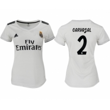 2018-19 Real Madrid 2 CARVAGAL Home Women Soccer Jersey