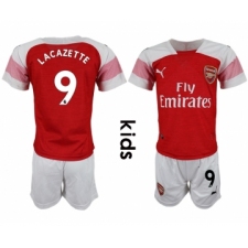 2018-19 Arsenal 9 LACAZETTE Home Youth Soccer Jersey