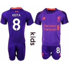 2018-19 Liverpool 8 KEITA Away Youth Soccer Jersey