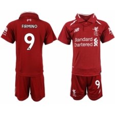 2018-19 Liverpool 9 FIRMINO Home Youth Soccer Jersey