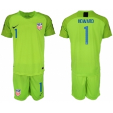2018-19 USA 1 HOWARD Fluorescent Green Goalkeeper Soccer Jerse