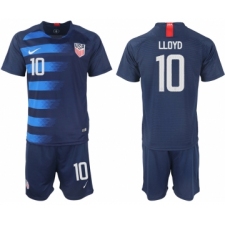 2018-19 USA 10 LLOYD Away Soccer Jersey