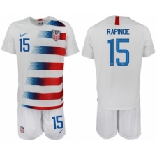 2018-19 USA 15 RAPINOE Home Soccer Jersey