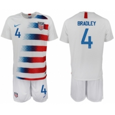 2018-19 USA 4 BRADLEY Home Soccer Jersey