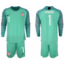 2018-19 USA 1 HOWARD Green Goalkeeper Long Sleeve Soccer Jersey