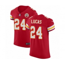 Men's Nike Kansas City Chiefs #24 Jordan Lucas Red Team Color Vapor Untouchable Elite Player NFL Jersey