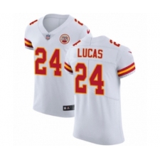 Men's Nike Kansas City Chiefs #24 Jordan Lucas White Vapor Untouchable Elite Player NFL Jersey
