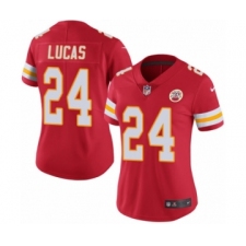 Women's Nike Kansas City Chiefs #24 Jordan Lucas Red Team Color Vapor Untouchable Limited Player NFL Jersey