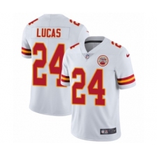 Youth Nike Kansas City Chiefs #24 Jordan Lucas White Vapor Untouchable Limited Player NFL Jersey