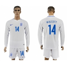 England 14 WALCOTT Goalkeeper Home 2018 FIFA World Cup Long Sleeve Soccer Jersey