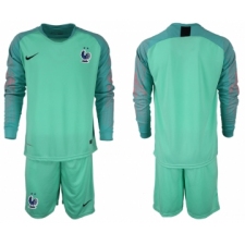 France 2018 FIFA World Cup Green Goalkeeper Long Sleeve Soccer Jersey