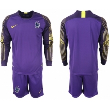 France 2018 FIFA World Cup Violet Goalkeeper Long Sleeve Soccer Jersey