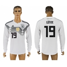 Germany 19 GOTZE Home 2018 FIFA World Cup Long Sleeve Thailand Soccer Jersey