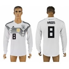 Germany 8 KROOS Home 2018 FIFA World Cup Long Sleeve Thailand Soccer Jersey