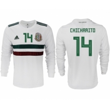 Mexico 14 CHICHARITO Away 2018 FIFA World Cup Long Sleeve Thailand Soccer Jersey