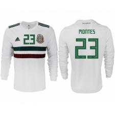 Mexico 23 MONTES Away 2018 FIFA World Cup Long Sleeve Thailand Soccer Jersey