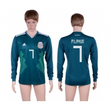 Mexico 7 M LAYUN Home 2018 FIFA World Cup Long Sleeve Thailand Soccer Jersey