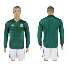 Mexico Home 2018 FIFA World Cup Long Sleeve Soccer Jersey