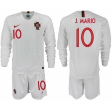 Portugal 10 J. MARIO Away 2018 FIFA World Cup Long Sleeve Soccer Jersey