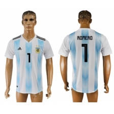 Argentina 1 ROMERO Home 2018 FIFA World Cup Thailand Soccer Jersey