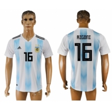 Argentina 16 RIGONI Home 2018 FIFA World Cup Thailand Soccer Jersey