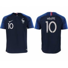 France 10 MBAPPE Home 2018 FIFA World Cup Thailand Soccer Jersey