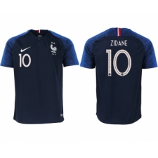 France 10 ZIDANE Home 2018 FIFA World Cup Thailand Soccer Jersey