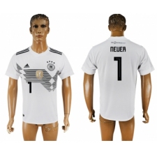Germany 1 NEUER Home 2018 FIFA World Cup Thailand Soccer Jersey