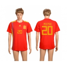 Spain 20 ASENSIO Home 2018 FIFA World Cup Thailand Soccer Jersey