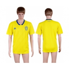Sweden Home 2018 FIFA World Cup Thailand Soccer Jersey