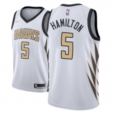 Men NBA 2018-19 Atlanta Hawks #5 Daniel Hamilton City Edition White Jersey