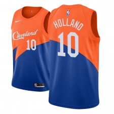 Men NBA 2018-19 Cleveland Cavaliers #10 John Holland City Edition Blue Jersey