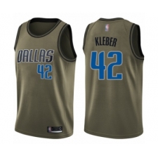 Men's Dallas Mavericks #42 Maxi Kleber Swingman Green Salute to Service Basketball Jersey