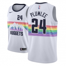 Men NBA 2018-19 Denver Nuggets #24 Mason Plumlee City Edition White Jersey