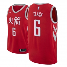 Men NBA 2018-19 Houston Rockets #6 Gary Clark City Edition Red Jersey