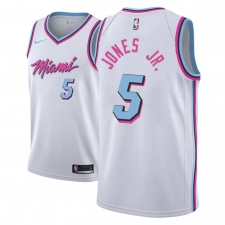 Men NBA 2018-19 Miami Heat #5 Derrick Jones Jr. City Edition White Jersey