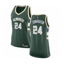 Women's Milwaukee Bucks #24 Pat Connaughton Swingman Green Basketball Jersey - Icon Edition