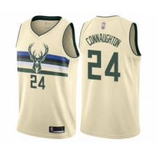 Youth Milwaukee Bucks #24 Pat Connaughton Swingman Cream Basketball Jersey - City Edition