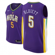 Men NBA 2018-19 New Orleans Pelicans #5 Trevon Bluiett City Edition Purple Jersey