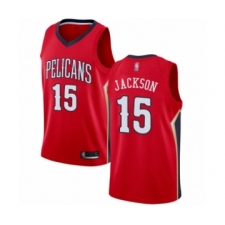 Women's New Orleans Pelicans #15 Frank Jackson Swingman Red Basketball Jersey Statement Edition