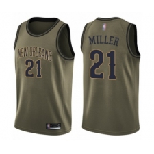 Men's New Orleans Pelicans #21 Darius Miller Swingman Green Salute to Service Basketball Jersey