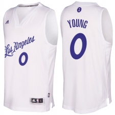 Men's Los Angeles Lakers #0 Nick Young 2016-2017 Christmas Day White NBA Swingman Jersey